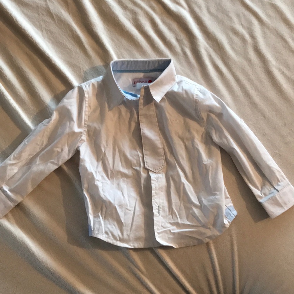 Boys white button down shirt 12m